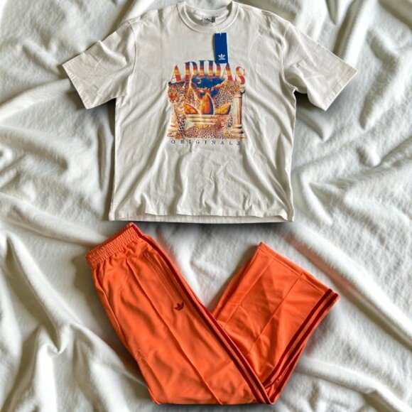 NWT ADIDAS ORIGINAL WOMENS MATCHING TSHIRT & TRACKPANTS OUTFIT SIZE M MEDIUM SET - Picture 3 of 5